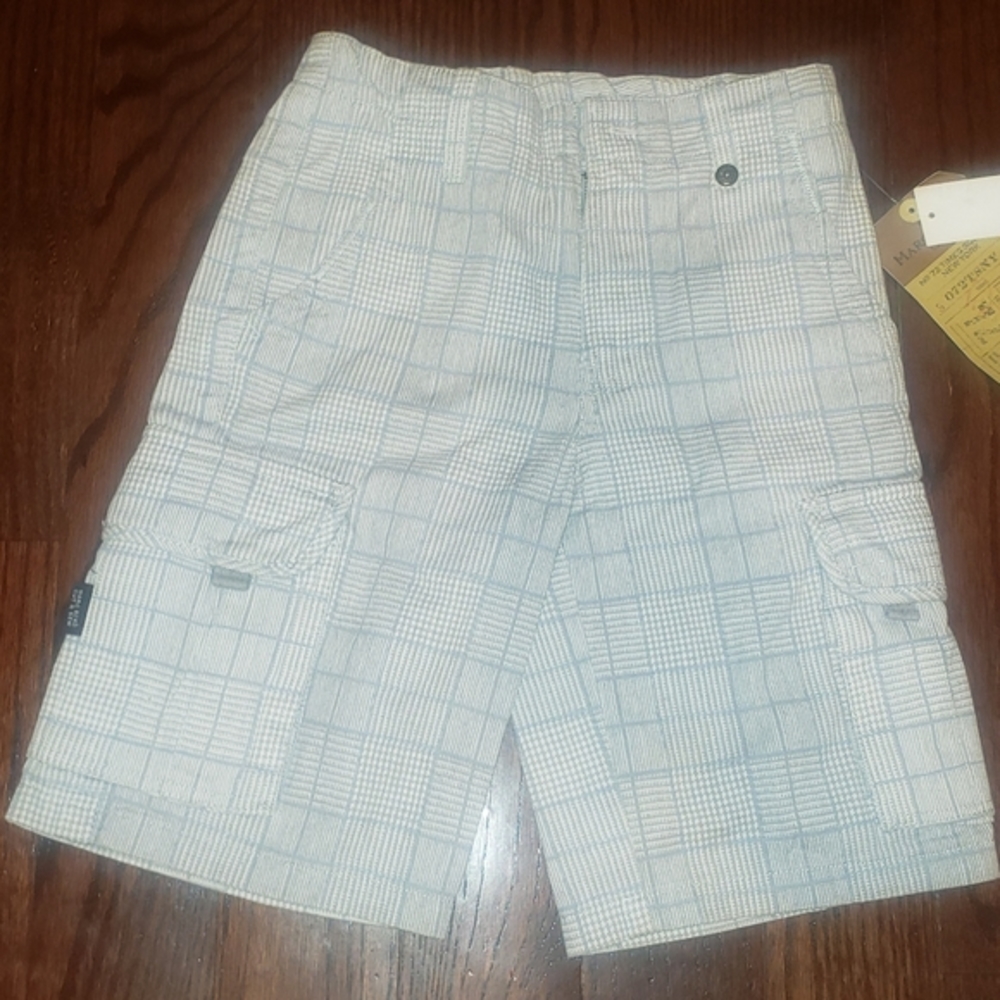 Marc Ecko Boy's plaid check Bermuda shorts 4 grey